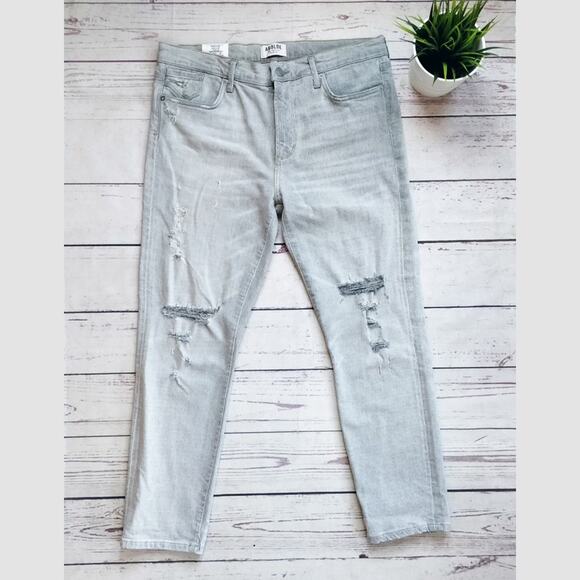 AGOLDE Sophie High Rise Skinny Crop Ankle Jeans Distressed Grey 31 NWT - Picture 2 of 8